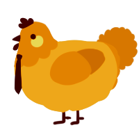 Frederick, a ash and grey chicken with a head pattern