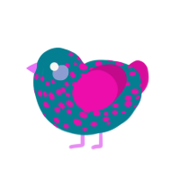 (unnamed), a sea and fuchsia chicken with a speckle pattern
