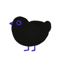 (unnamed), a black chicken with a speckle pattern