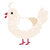 A cream chicken with a half-lace pattern