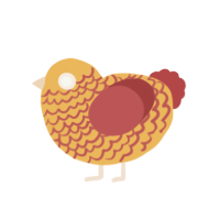(unnamed), a honey and red chicken with a lace pattern