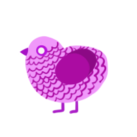 Diva, a lavender and plum chicken with a lace pattern