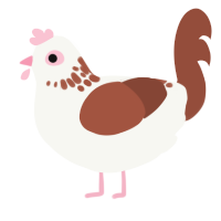 (unnamed), a white and russet chicken with a neck-speckle pattern