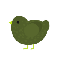 Bobby, a olive chicken with a speckle pattern