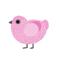 Rosey, a pink chicken with a lace pattern