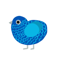 (unnamed), a ultramarine and cerulean chicken with a lace pattern