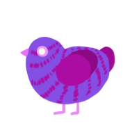 (unnamed), a blurple and plum chicken with a bar pattern