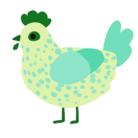 (unnamed), a apple and mint chicken with a speckle pattern