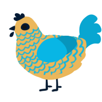 (unnamed), a honey and cerulean chicken with a lace pattern