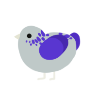 Foggy, a silver and indigo chicken with a neck-speckle pattern