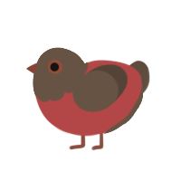 (unnamed), a red and bark chicken with a head pattern