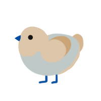 Frosty, a silver and beige chicken with a head pattern