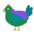 Alien King, a viridian and sea chicken with a lace pattern