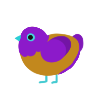 (unnamed), a ochre and violet chicken with a head pattern