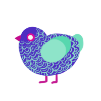 (unnamed), a indigo and mint chicken with a double-lace pattern