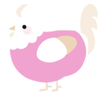 (unnamed), a pink and cream chicken with a head pattern