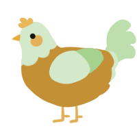 Gary, a gold and gluppy chicken with a head pattern
