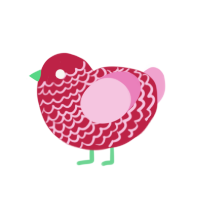 (unnamed), a crimson and pink chicken with a lace pattern
