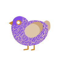 Chouquette, a blurple and beige chicken with a double-lace pattern