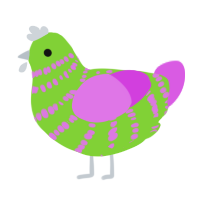 (unnamed), a grass and orchid chicken with a bar pattern