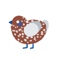 Head Empty, a russet and mist chicken with a speckle pattern