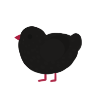 Noche, a sable chicken with a speckle pattern