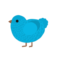 Buoy, a cerulean chicken with a lace pattern