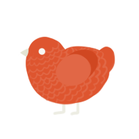 (unnamed), a vermilion chicken with a lace pattern