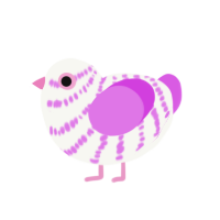 (unnamed), a white and orchid chicken with a bar pattern