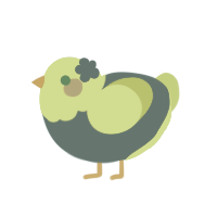 (unnamed), a ultramarine and grass chicken with a head pattern