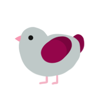 Splat, a silver and maroon chicken