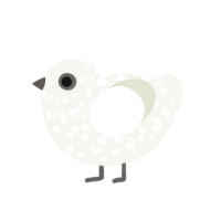 (unnamed), a white chicken with a speckle pattern