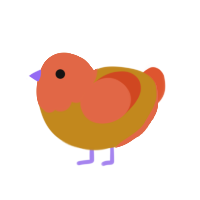 (unnamed), a ochre and vermilion chicken with a head pattern