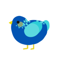 (unnamed), a ultramarine and aqua chicken with a neck-speckle pattern