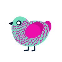 (unnamed), a mint and fuchsia chicken with a lace pattern