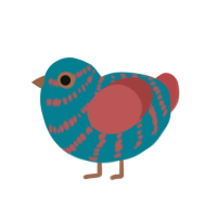 (unnamed), a sea and red chicken with a bar pattern