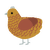 A gold and russet chicken with a lace pattern