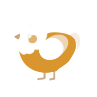 Popcorn, a orange and cream chicken with a head pattern