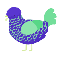 Lunaris, a indigo and spring chicken with a lace pattern