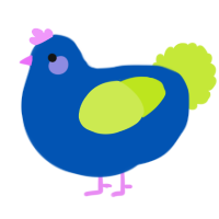 Tang, a ultramarine and lime chicken