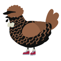 Dark Roast, a black and brown chicken with a lace pattern