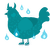 Teal, a teal chicken with a speckle pattern