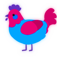 (unnamed), a sapphire and wine chicken with a head pattern