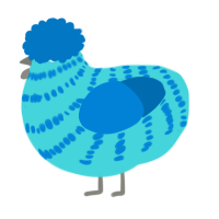 (unnamed), a aqua and sapphire chicken with a bar pattern