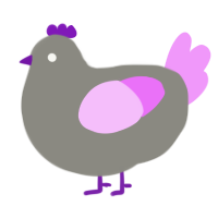 Lave, a ash and lavender chicken