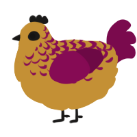 (unnamed), a gold and wine chicken with a half-lace pattern