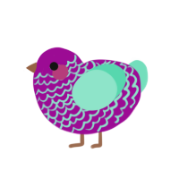 (unnamed), a plum and mint chicken with a lace pattern