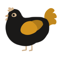 A sable and ochre chicken