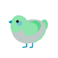 Soft Miku, a silver and spring chicken with a head pattern