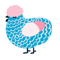 (unnamed), a cerulean and rose chicken with a lace pattern